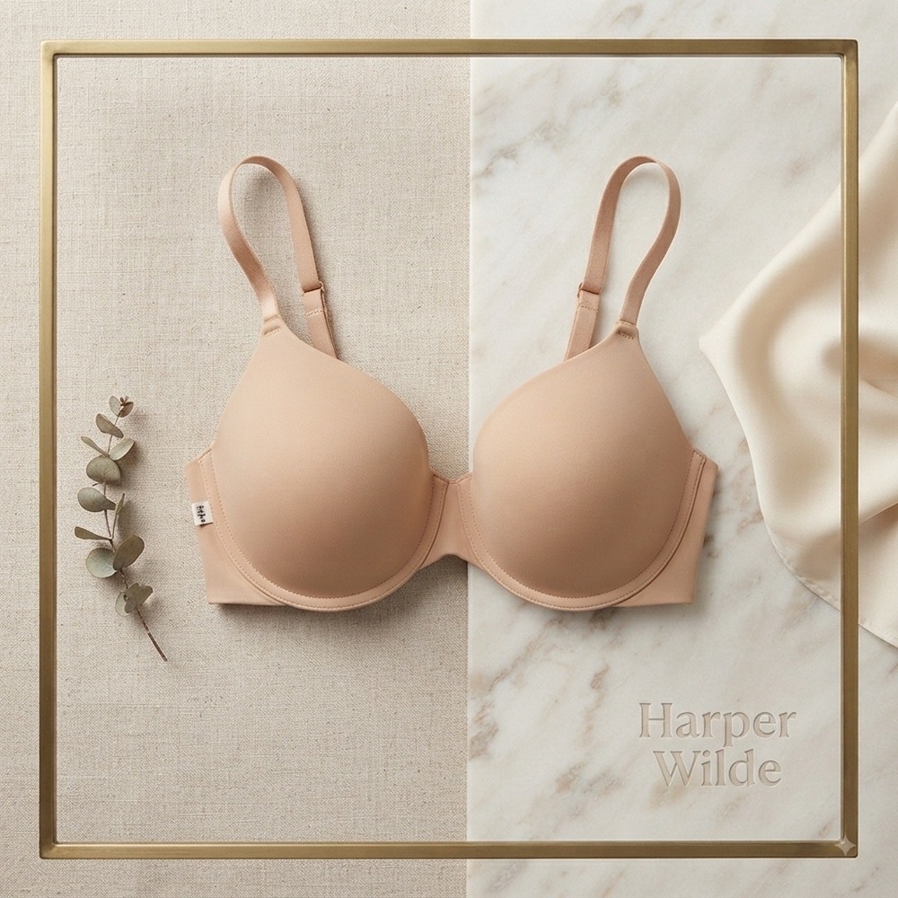 Harper Wilde The Base Underwire Bra Tan Nude Convertible Straps 40D Support EUC